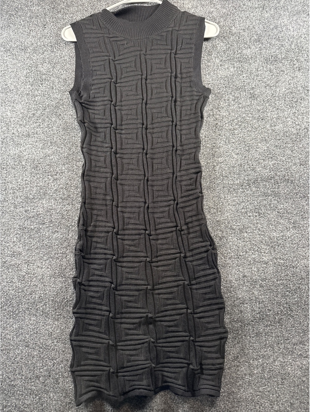 Jolie & Joy Womens L Black Textured Sleeveless Bodycon Mini Dress